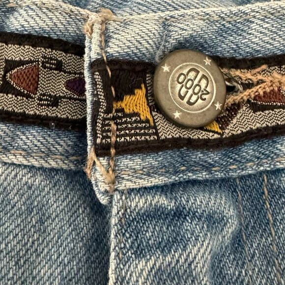 Vintage Y2K Bill Blass Cropped Jeans Purple Ribbon Trim Womens Size 12 Retro - Picture 4 of 11